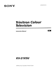 Sony TRINITRON KV-21X5U Instruction Manual