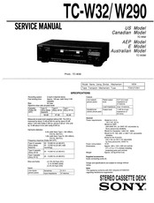 Sony TC-W32 Service Manual