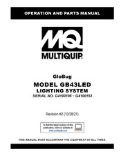 MULTIQUIP G4100153 Operation And Parts Manual