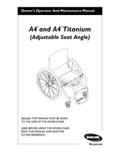 Invacare A-4 Titanium Owner's Operator And Maintenance Manual