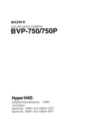 Sony Hyper HAD BVP-750P Operation Manual