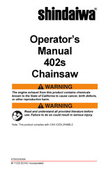 Echo shindaiwa 402s Operator's Manual