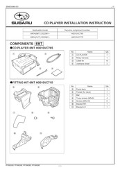 Subaru H0010VC785 Installation Instructions Manual