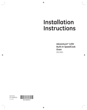 GE Advantium ZSC1001J1SS Installation Instructions Manual
