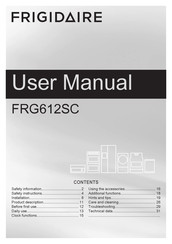 Frigidaire FRG612SC User Manual