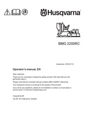 Husqvarna Blastrac BMG 2200RC Operator's Manual