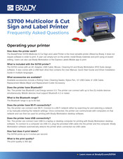 Brady BradyPrinter S3700 Frequently Asked Questions