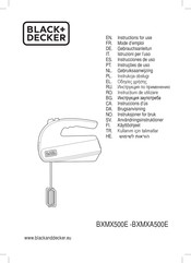 Black & Decker BXMX500E Instructions For Use Manual