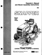 Snapper 1650A Operator’s Manual And Assembly