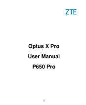 Zte Optus X Pro User Manual
