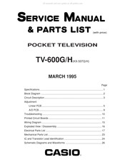 Casio KX-507G/H Service Manual & Parts Manual