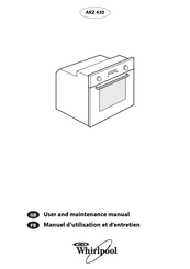 Whirlpool AKZ 430 User And Maintenance Manual