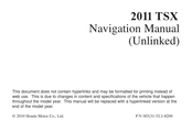 Honda TSX 2011 Navigation Manual