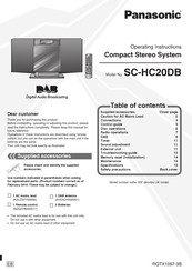 Panasonic SC-HC20DB Operating Instructions Manual