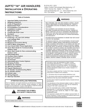 Goodman AVPTC49C14 Installation & Operating Instructions Manual