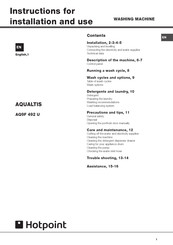 Hotpoint AQUALTIS AQ9F 492 U Instructions For Installation And Use Manual
