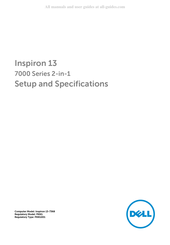 Dell Inspirion 13-7368 Setup And Specifications