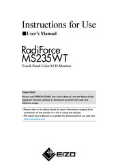 Eizo RadiForce MS235WT Instructions For Use Manual