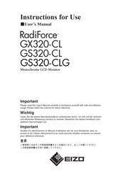 Eizo RadiForce GS320-CL Instructions For Use Manual