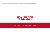 Honda CRF125F 2023 Owner's Manual