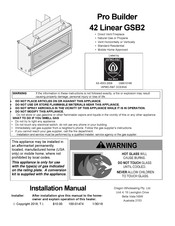 Travis Industries Pro Builder 42 Linear GSB2 Installation Manual