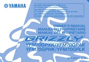 Yamaha GRIZZLY YFM70GPXK 2017 Owner's Manual