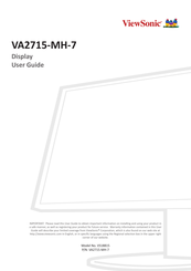ViewSonic VA2715-MH-7 User Manual