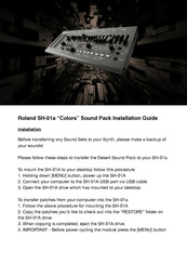Roland SH-01A Installation Manual