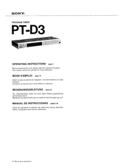 Sony PT-D3 Operating Instructions Manual