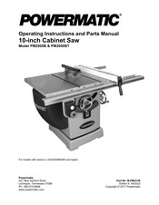 Powermatic PM2000BT Operating Instructions And Parts Manual
