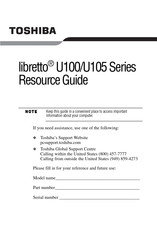 Toshiba libretto U105 Series Resource Manual