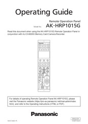 Panasonic AK-HRP1015G Operating Manual