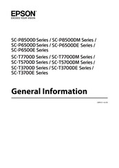 Epson SureColor SC-P8500DM Series General Information Manual