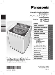 Panasonic NA-F150A5 Operating & Installation Instructions Manual