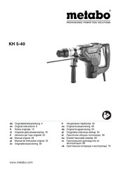 Metabo KH 5-40 Original Instructions Manual