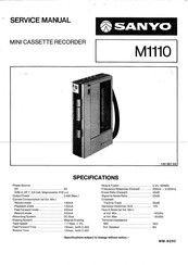 Sanyo M1110 Service Manual