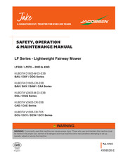 Jacobsen KUBOTA D1803-M-DI-E3B Safety, Operation & Maintenance Manual/Parts List