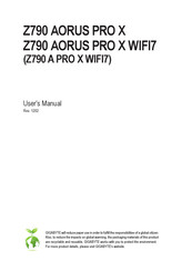 Gigabyte Z790 AORUS PRO X User Manual