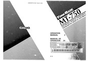 Casio TONEBANK MT-750 Operation Manual