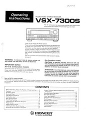 Pioneer VSX-7300S Operating Instructions Manual