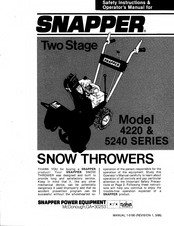 Snapper 4220 Series Safety Instructions And Operator's Manual