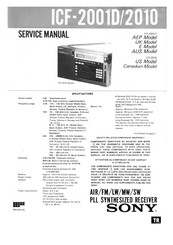 Sony icf 2010 Service Manual