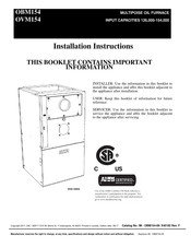 Bryant OBM154 Installation Instructions Manual