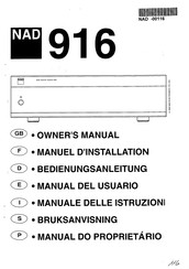 NAD 916 Owner's Manual
