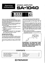 Pioneer SA-1040 Operating Instructions Manual