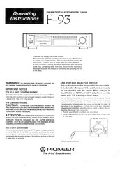 Pioneer F-93 Operating Instructions Manual
