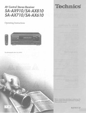 Technics SA-AX710 Operating Instructions Manual