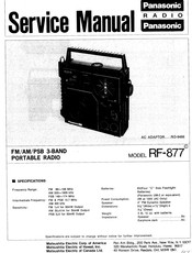 Panasonic RF-877 Service Manual