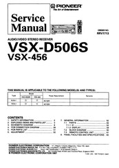Pioneer VSX-456 Service Manual