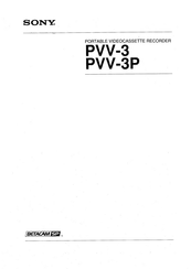 Sony BETACAM SPPVV-3P Manual